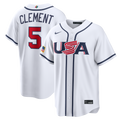 Men's USA Baseball Ernie Clement White 2026 World Baseball Classic Home Stadium MLB Baseball Jersey - view 1