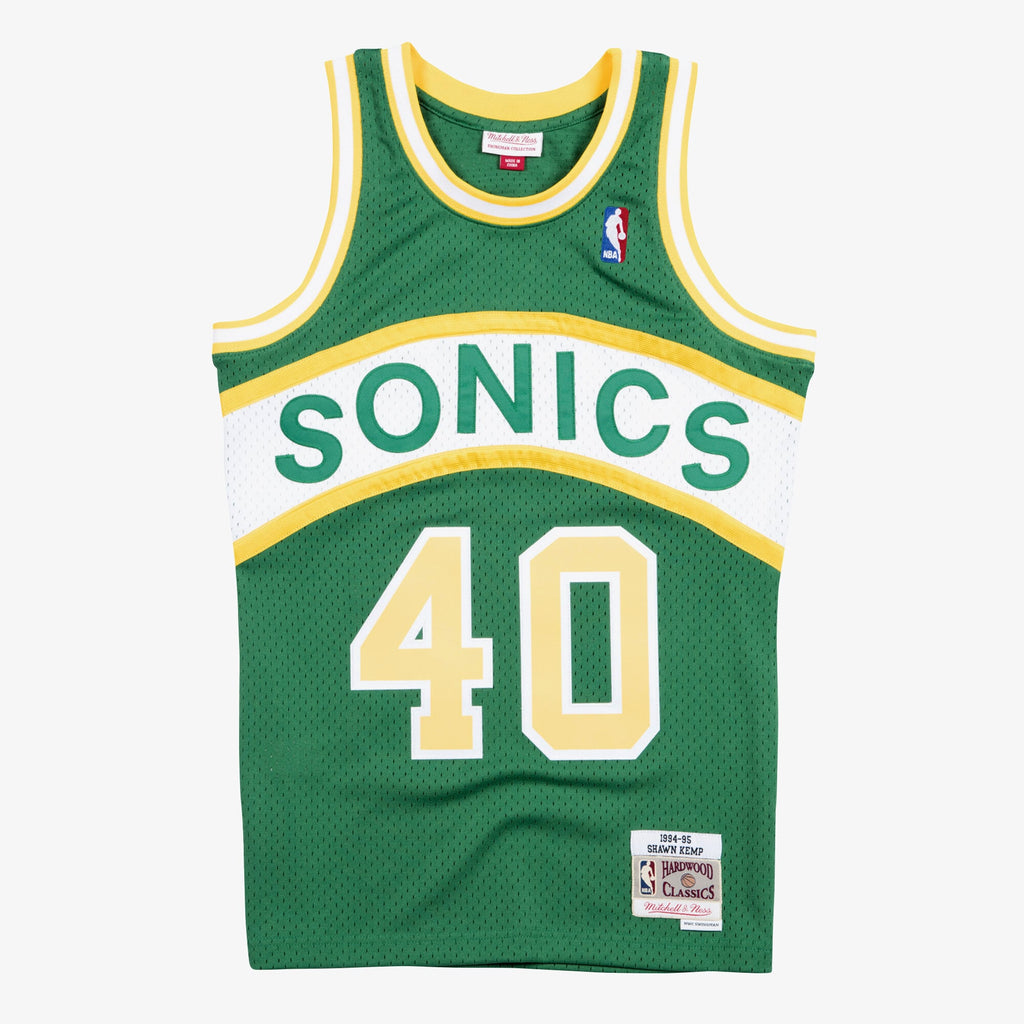 Men's Seattle Supersonics Swingman NBA Basketball Jersey Shawn Kemp 1994-95 - view 1