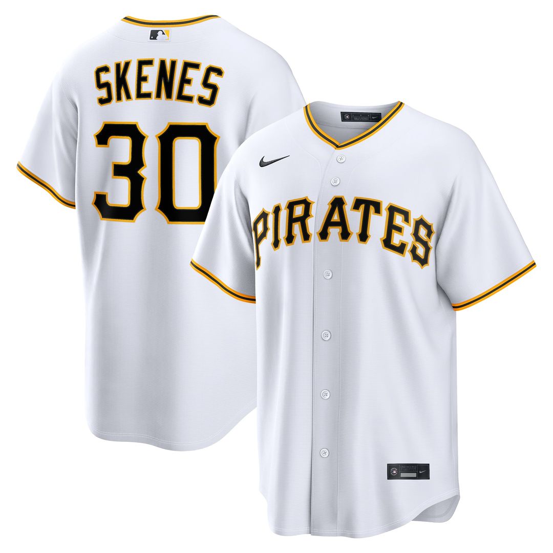 Men's Pittsburgh Pirates Paul Skenes White Home Replica MLB Baseball Jersey - view 1
