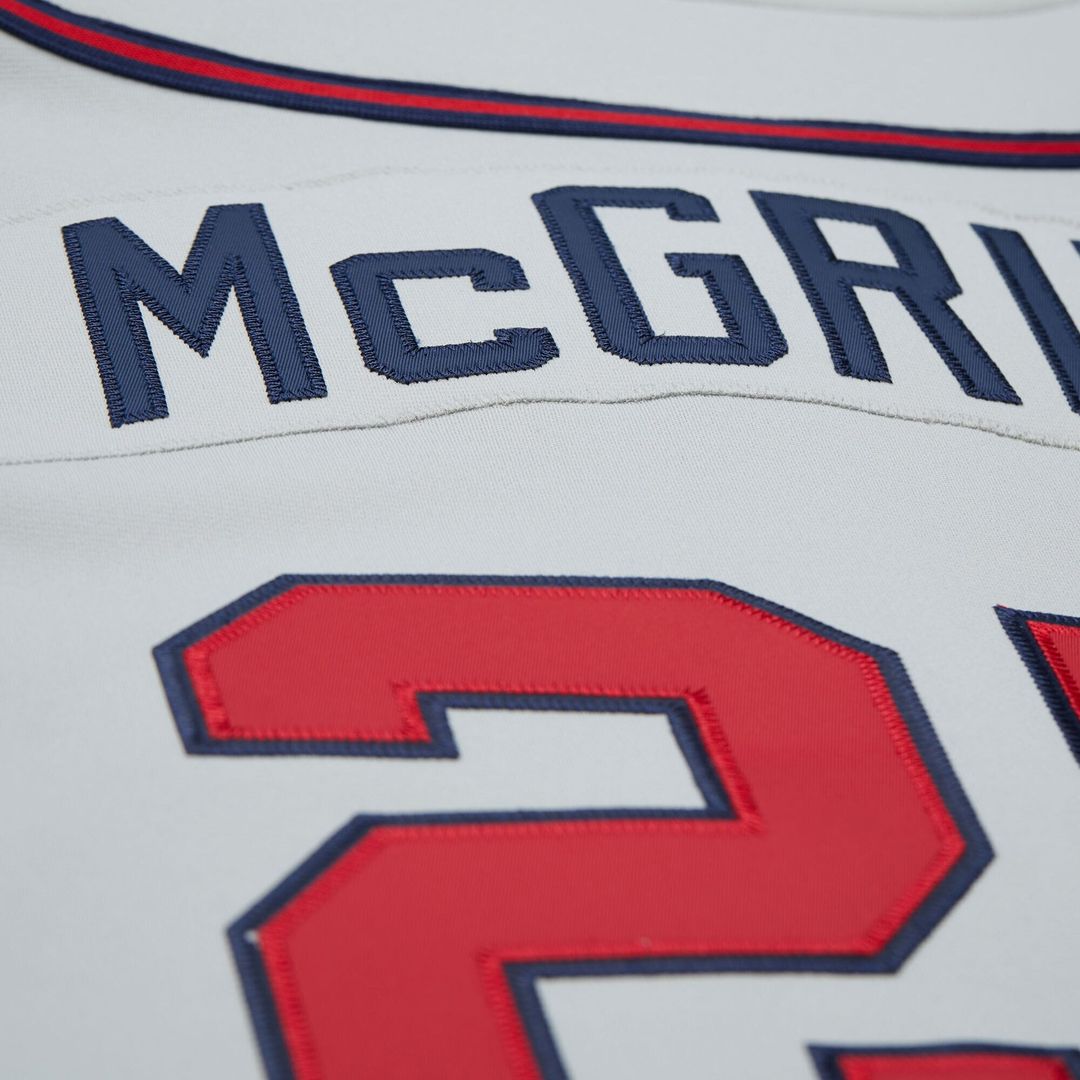 Men's Atlanta Braves Fred McGriff Gray 1995 Throwback MLB Baseball Jersey - view 10