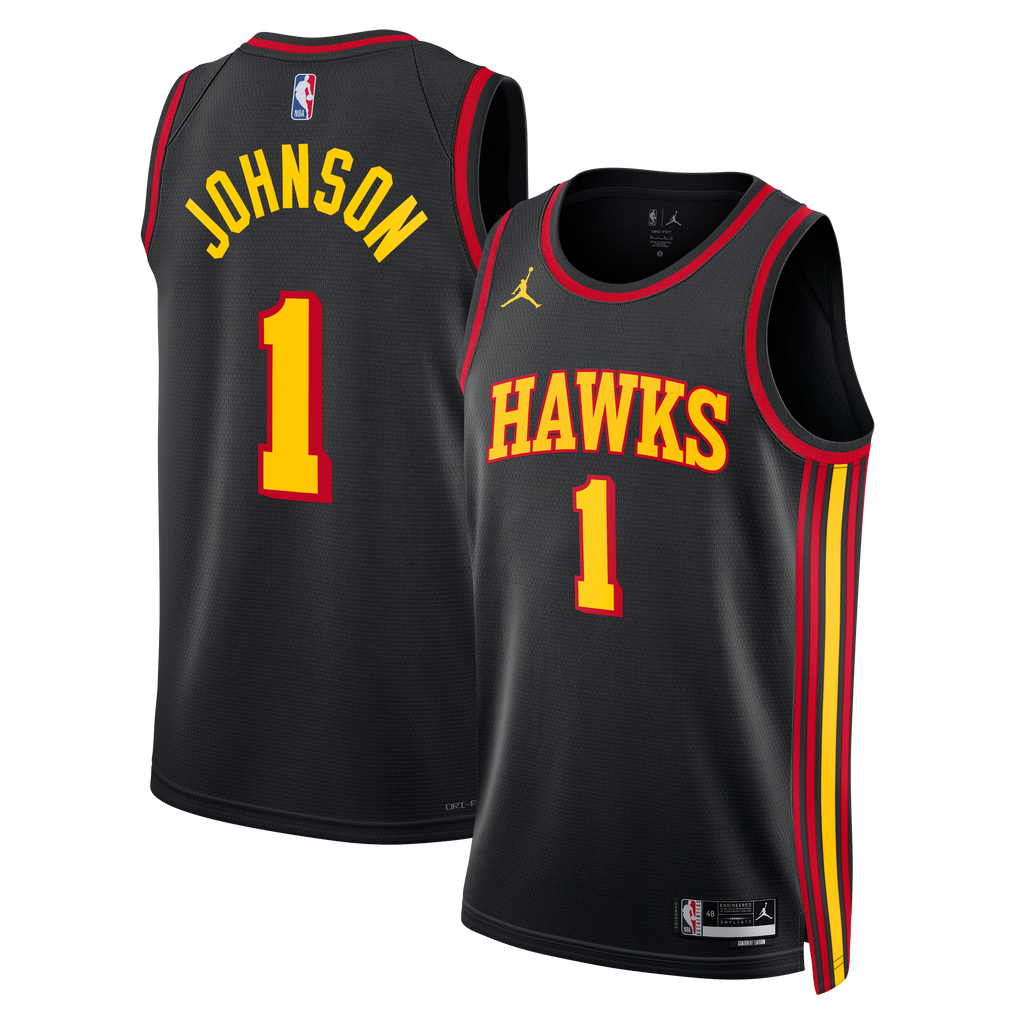 Unisex Jalen Johnson Atlanta Hawks Statement Edition Swingman NBA Basketball Jersey - Black - view 2