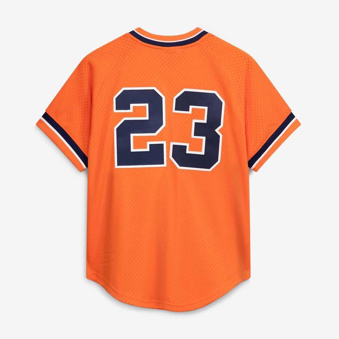 Men's Detroit Tigers Kirk Gibson Orange Cooperstown Collection Mesh Batting Practice Button-Up MLB Baseball Jersey - view 3