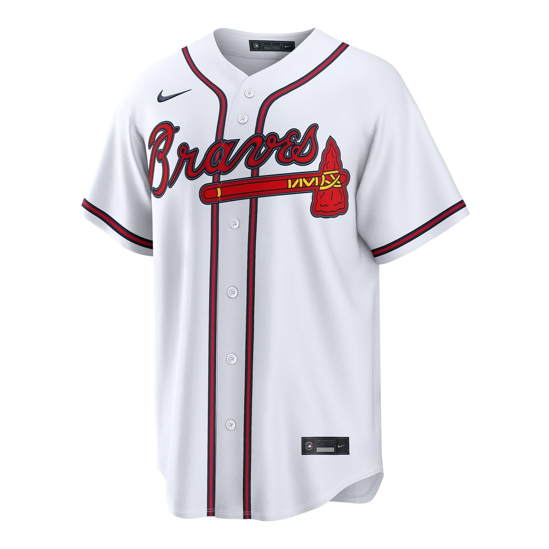 Men's Atlanta Braves Spencer Schwellenbach White Home Replica MLB Baseball Jersey - view 2