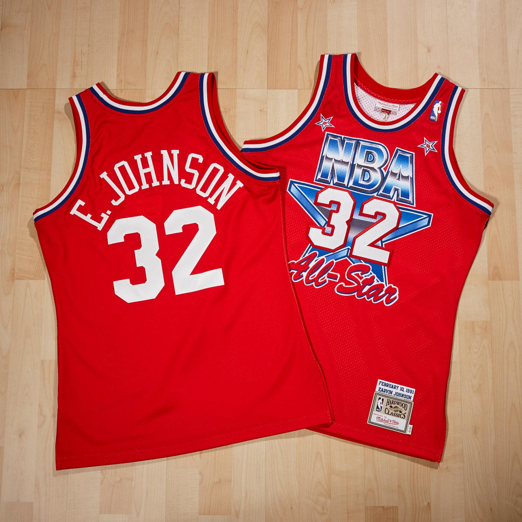 Men's NBA All-Star West Magic Johnson 1991 Jersey - Scarlett - view 1