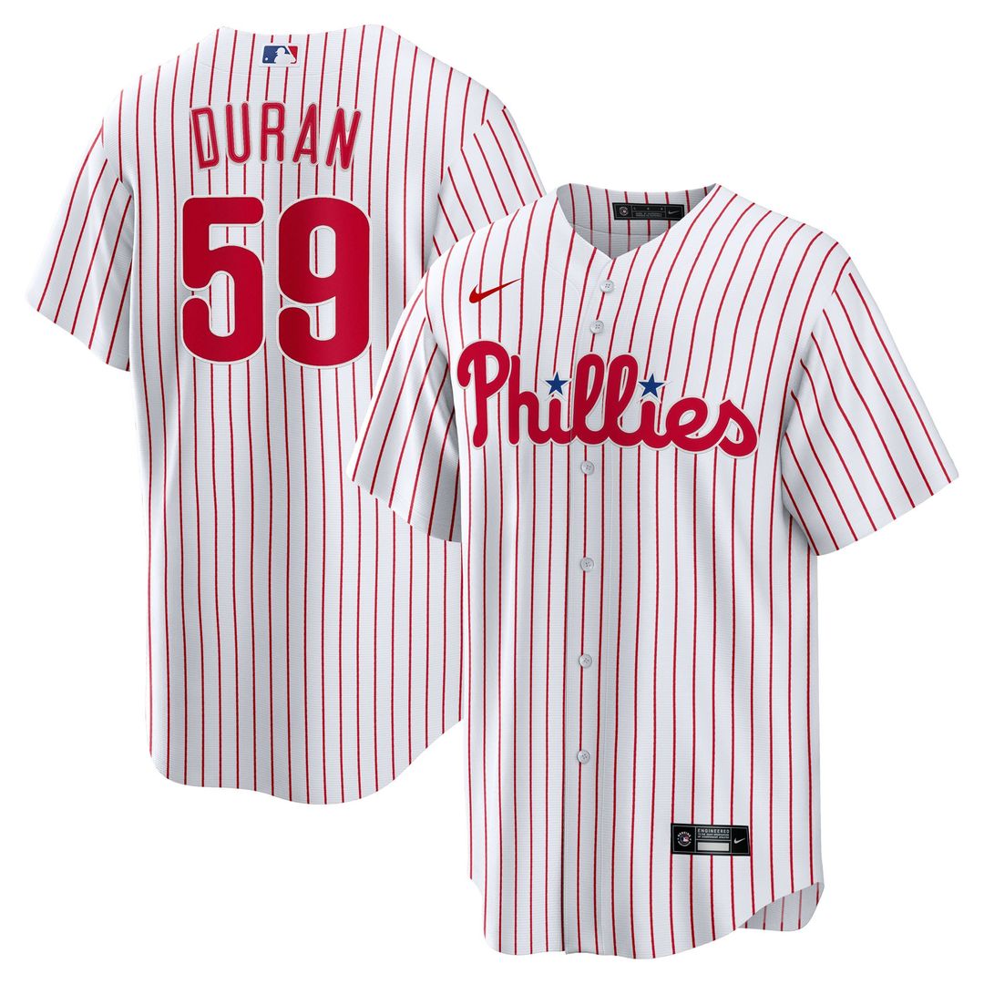 Men's Philadelphia Phillies Jhoan Duran White Home Replica MLB Baseball Jersey - view 1