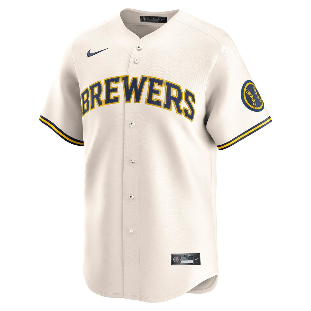 Men's Milwaukee Brewers Cream Home Limited MLB Baseball Jersey - view 2