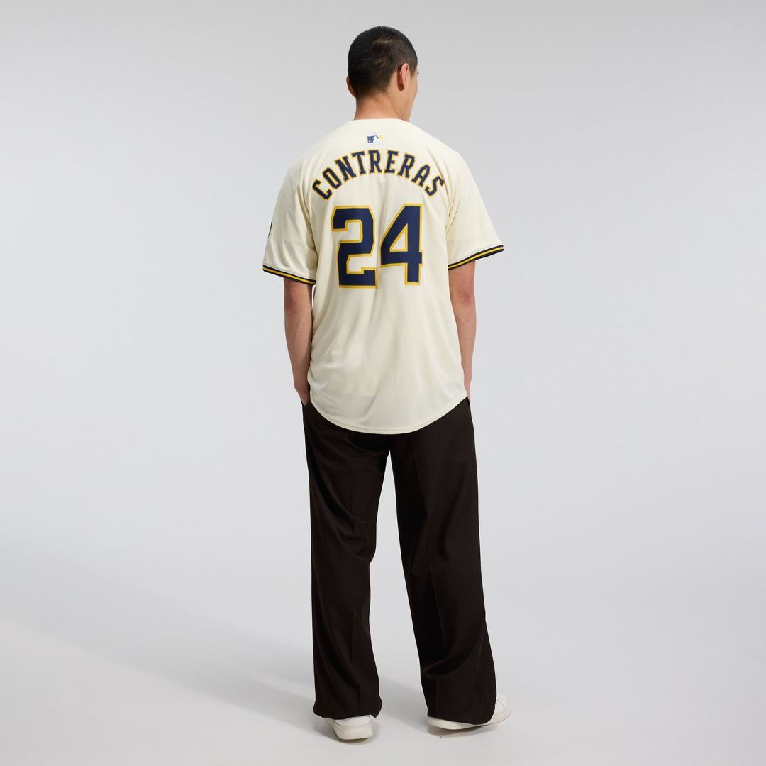 Men's Milwaukee Brewers William Contreras Cream Home Limited MLB Baseball Jersey - view 5