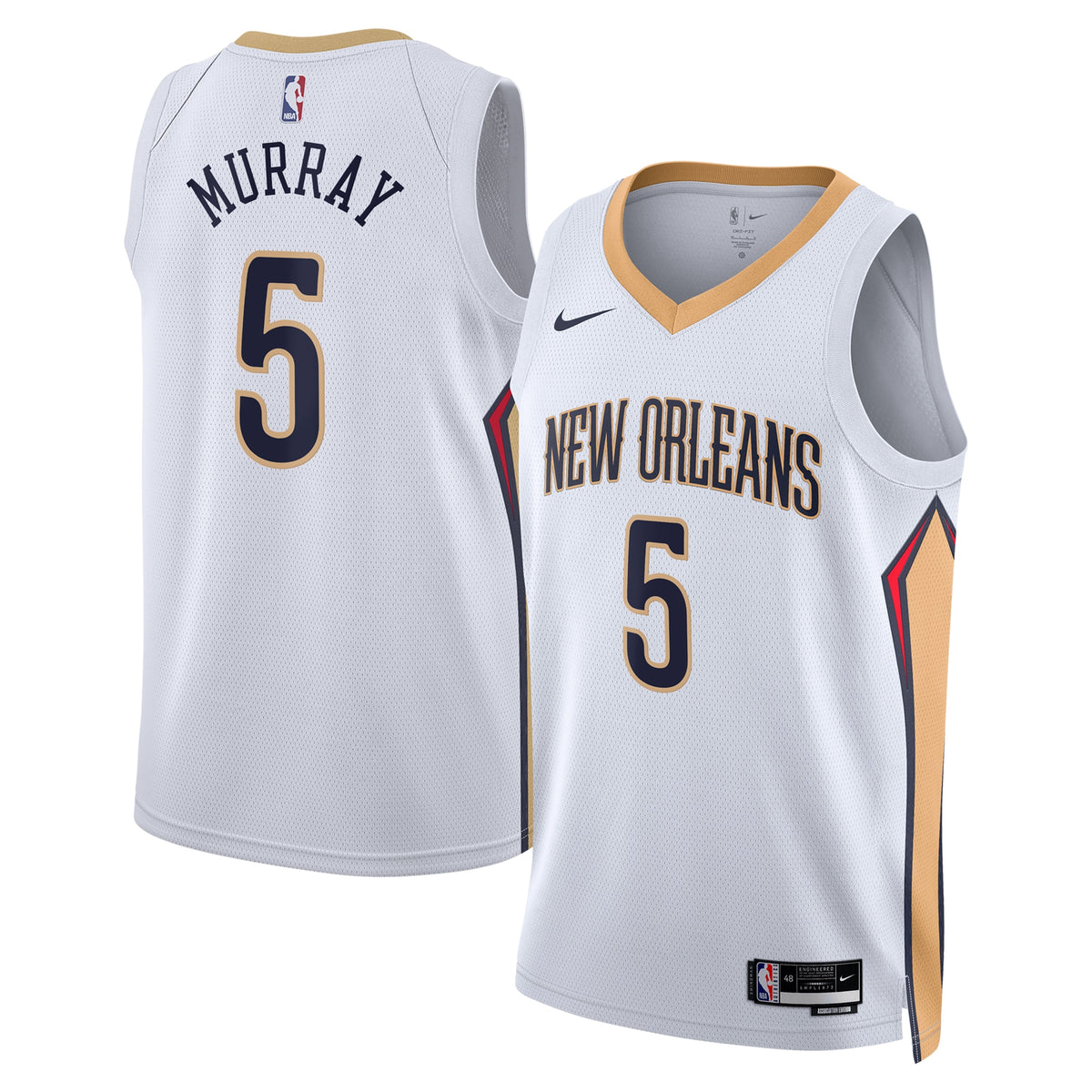 Unisex Dejounte Murray New Orleans Pelicans Association Edition Swingman NBA Basketball Jersey - White - view 1