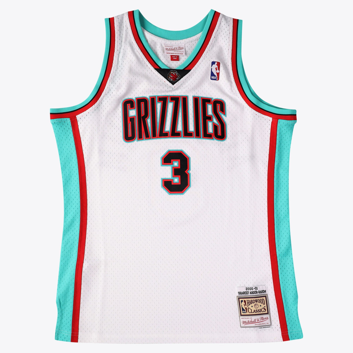 Men's Vancouver Grizzlies Shareef Abdur-Rahim 2000 Swingman NBA Basketball Jersey - White - view 1
