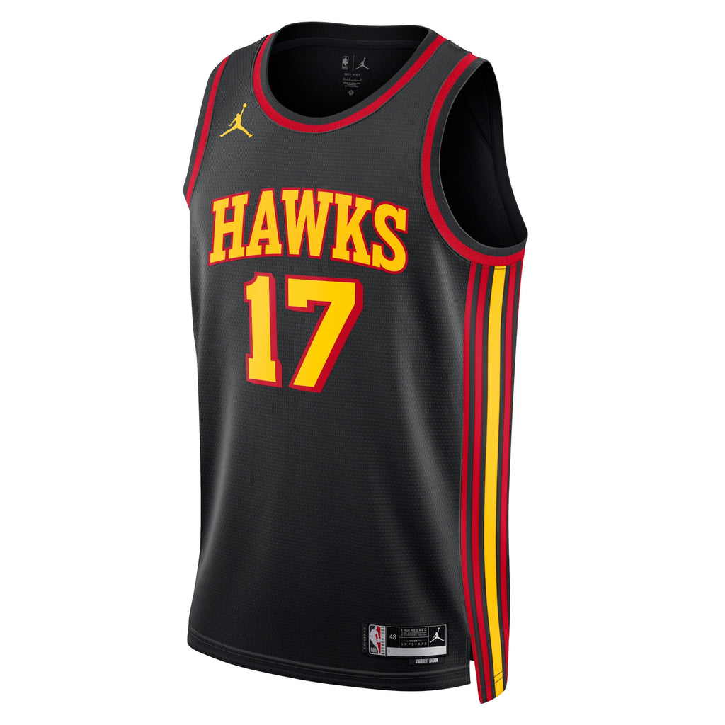 Unisex Onyeka Okongwu Atlanta Hawks Statement Edition Swingman NBA Basketball Jersey - Black - view 2