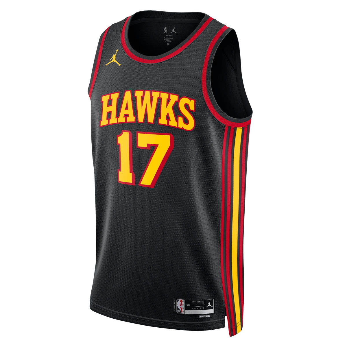 Unisex Onyeka Okongwu Atlanta Hawks Statement Edition Swingman NBA Basketball Jersey - Black - view 2