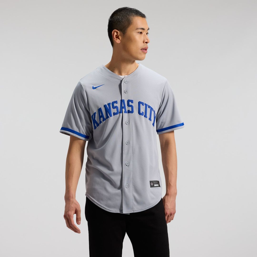 Men's Kansas City Royals Bobby Witt Jr. Gray Road Replica MLB Baseball Jersey - view 2