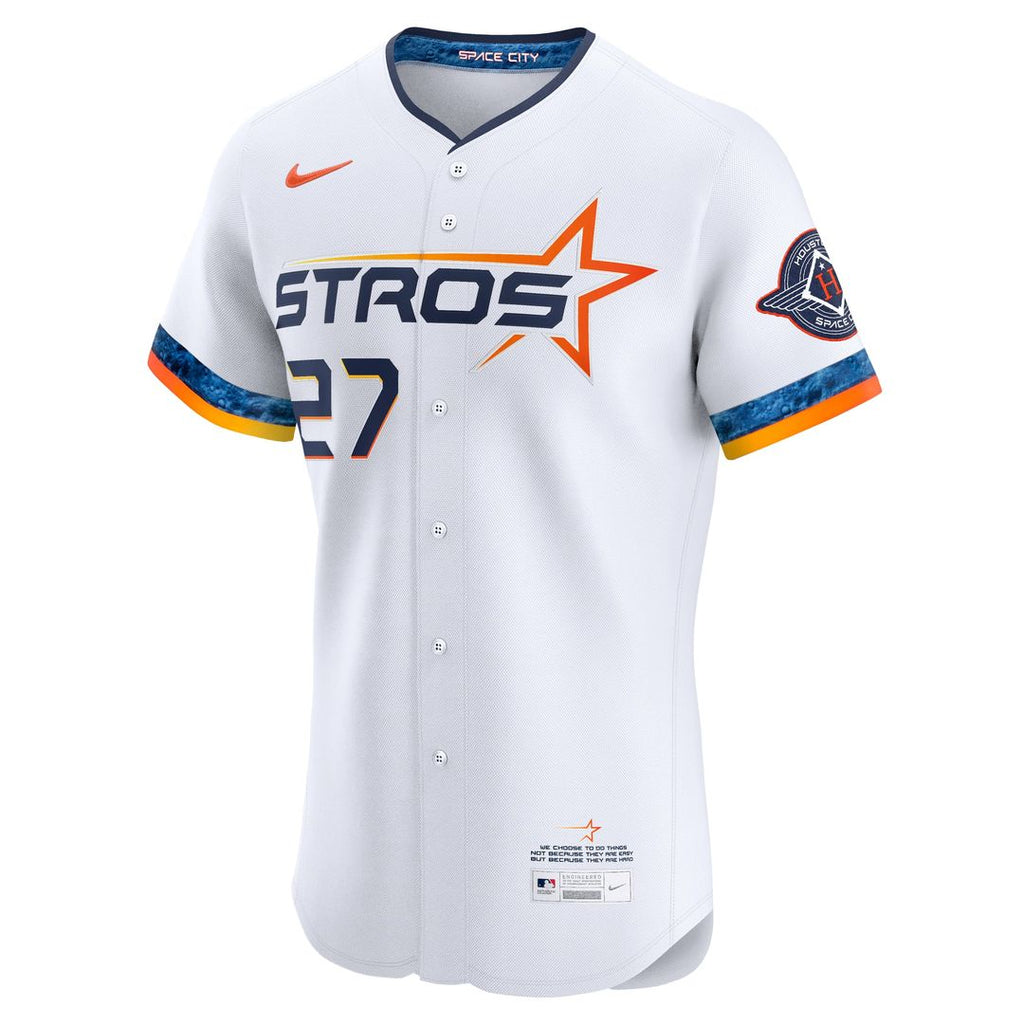 Men's Houston Astros Jose Altuve White 2025 City Connect Elite MLB Baseball Jersey - view 2