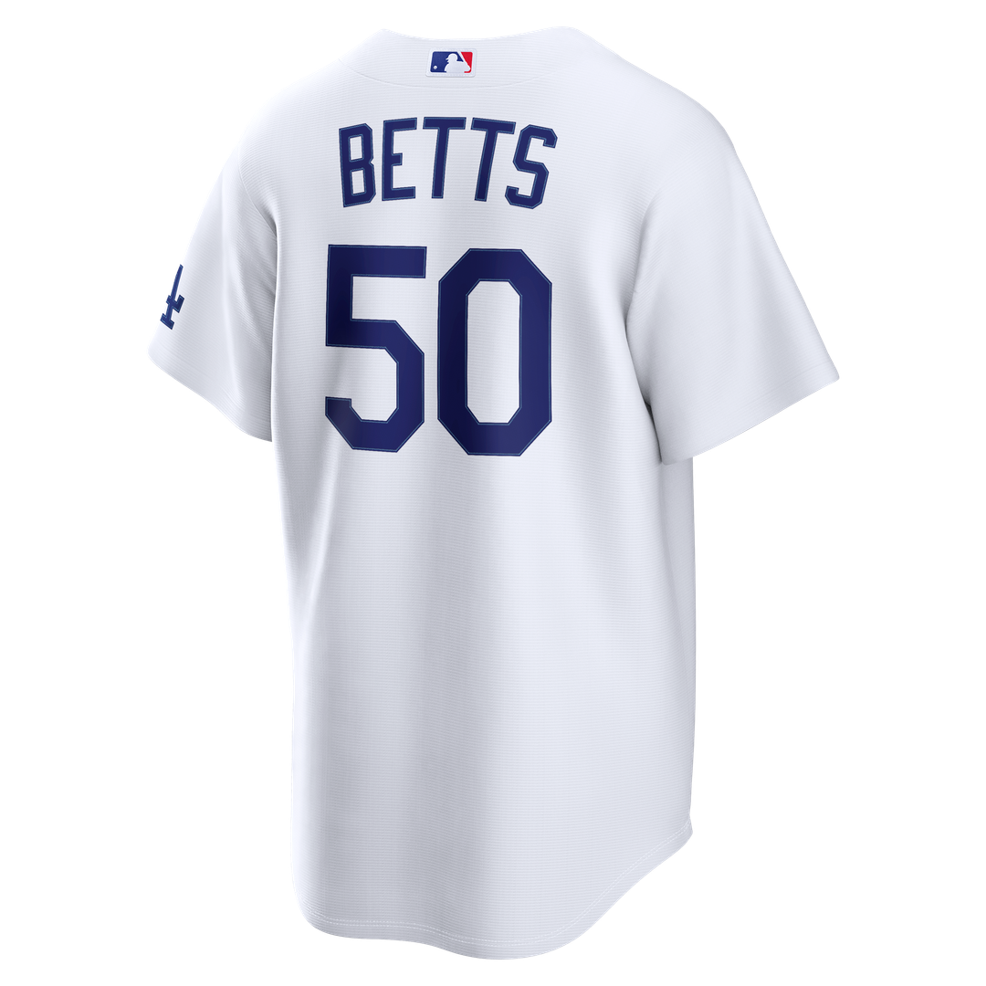 Men's Los Angeles Dodgers Mookie Betts White Home Stadium MLB Baseball Jersey - view 3