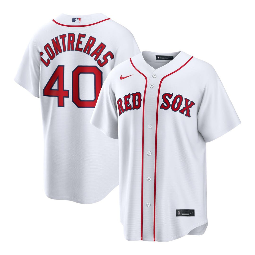 Men's Boston Red Sox Willson Contreras White Home Replica MLB Baseball Jersey - view 1