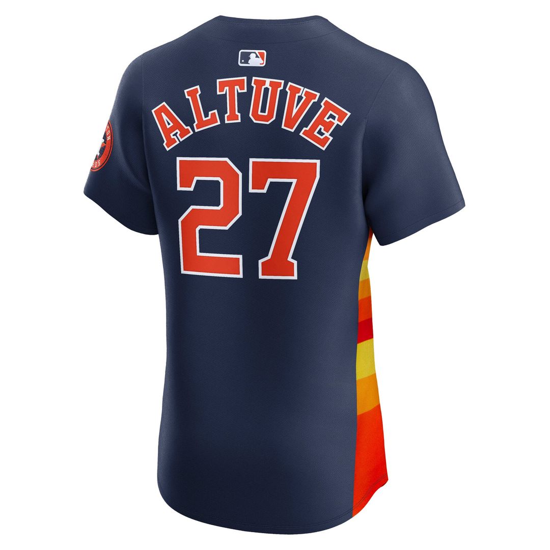 Men's Houston Astros Jose Altuve Orange Alternate Elite MLB Baseball Jersey - view 9