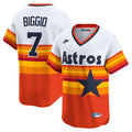 Men's Houston Astros Craig Biggio White Throwback Cooperstown Collection Limited MLB Baseball Jersey - view 1