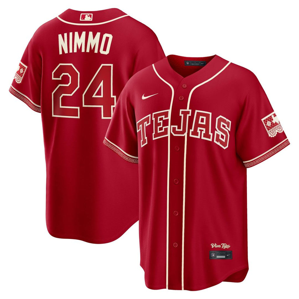 Men's Texas Rangers Brandon Nimmo Red 2026 City Connect Stadium MLB Baseball Jersey - view 1