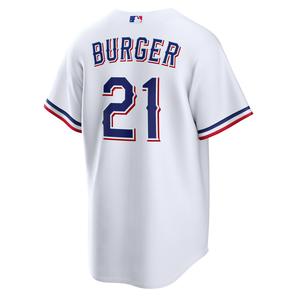 Men's Texas Rangers Jake Burger White Home Replica MLB Baseball Jersey - view 3