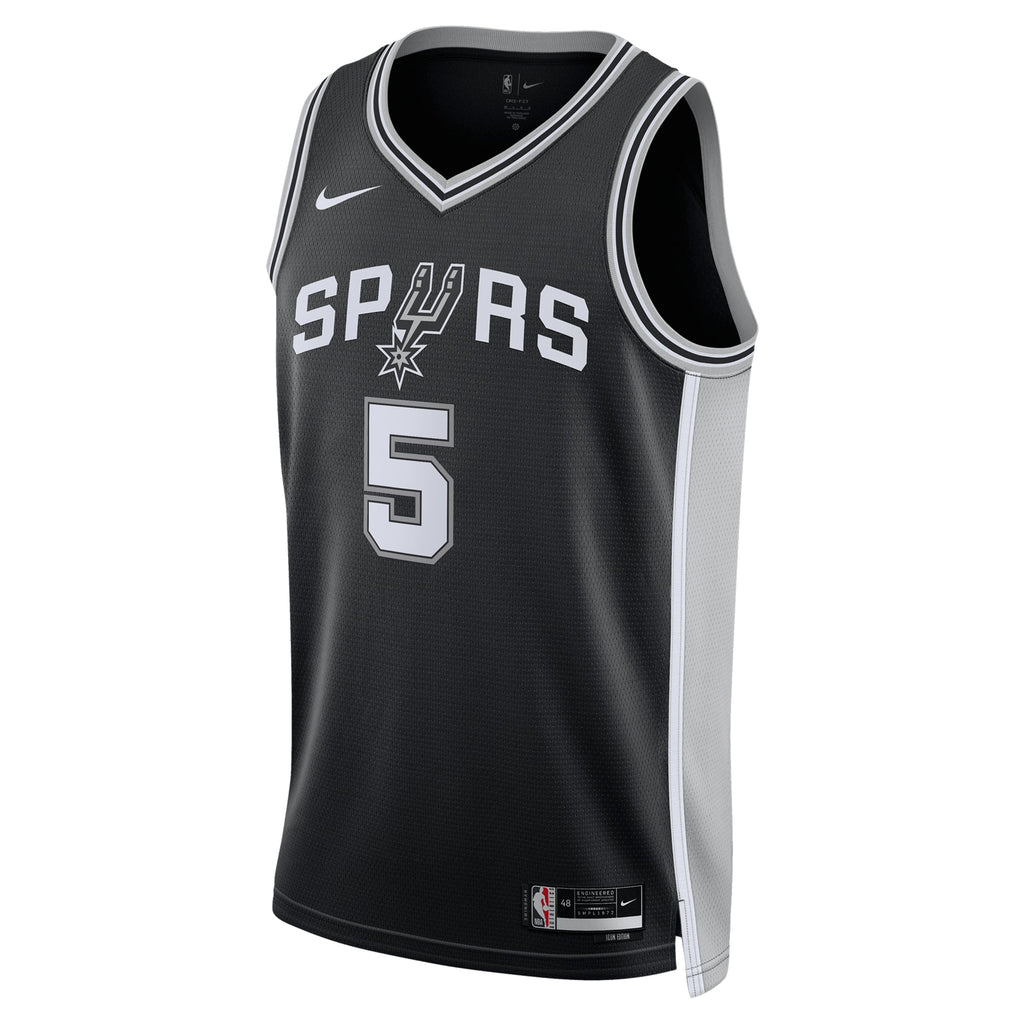 Unisex Stephon Castle San Antonio Spurs Icon Swingman NBA Basketball Jersey - Black - view 3