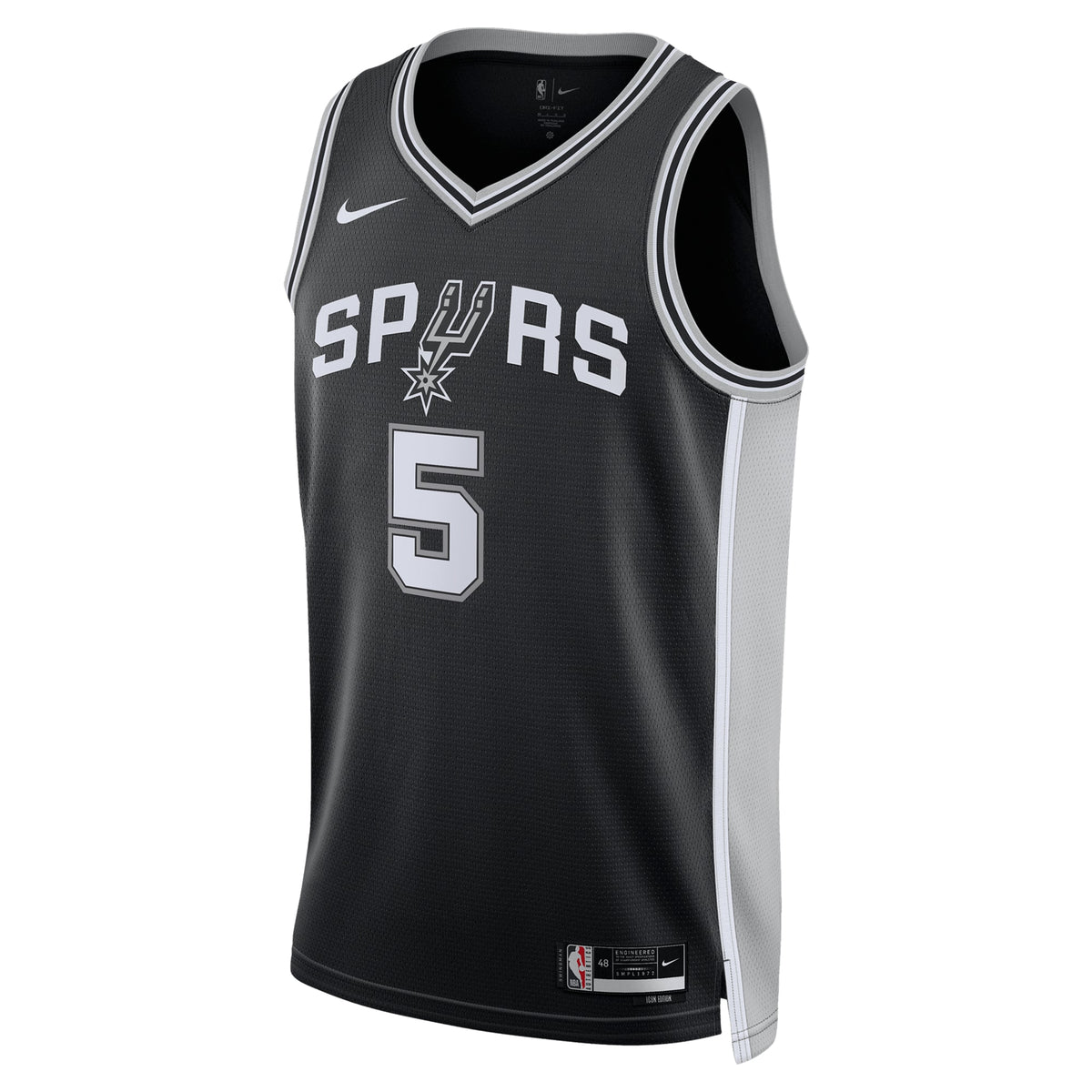 Unisex Stephon Castle San Antonio Spurs Icon Swingman NBA Basketball Jersey - Black - view 3