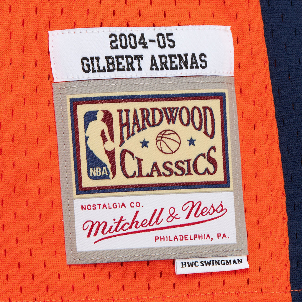 Men's Washington Bullets Gilbert Arenas 2004 Alternate NBA Basketball Jersey - Orange - view 7