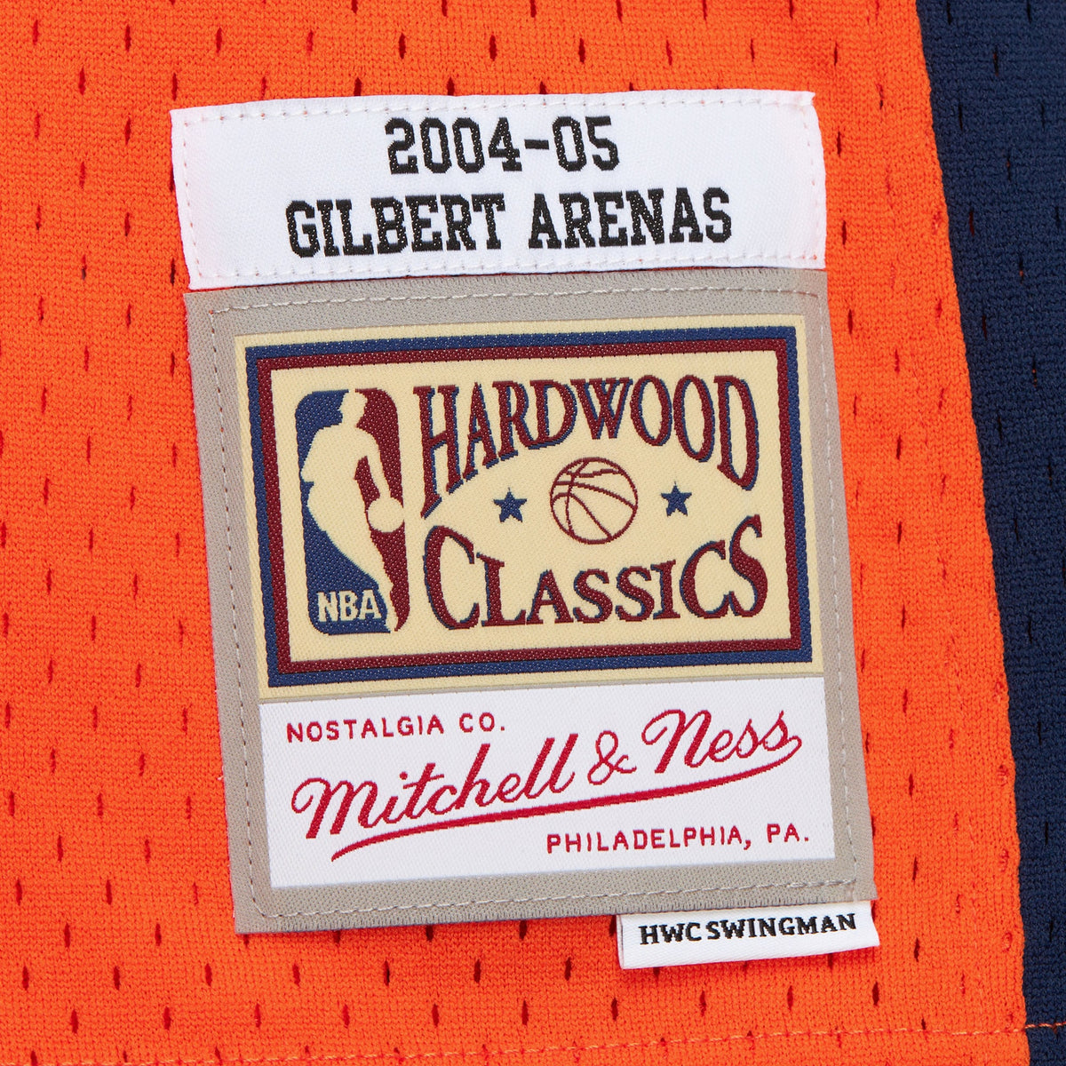 Men's Washington Bullets Gilbert Arenas 2004 Alternate NBA Basketball Jersey - Orange - view 7