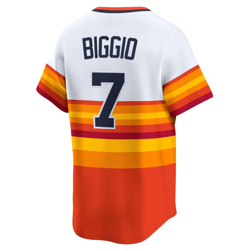 Men's Houston Astros Craig Biggio White Throwback Cooperstown Collection Limited MLB Baseball Jersey - view 3