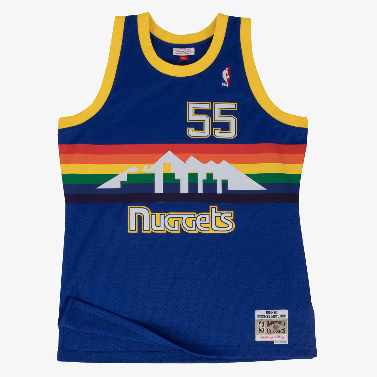 Men's Denver Nuggets Swingman NBA Basketball Jersey Road Dikembe Mutombo 1991-92 - view 1