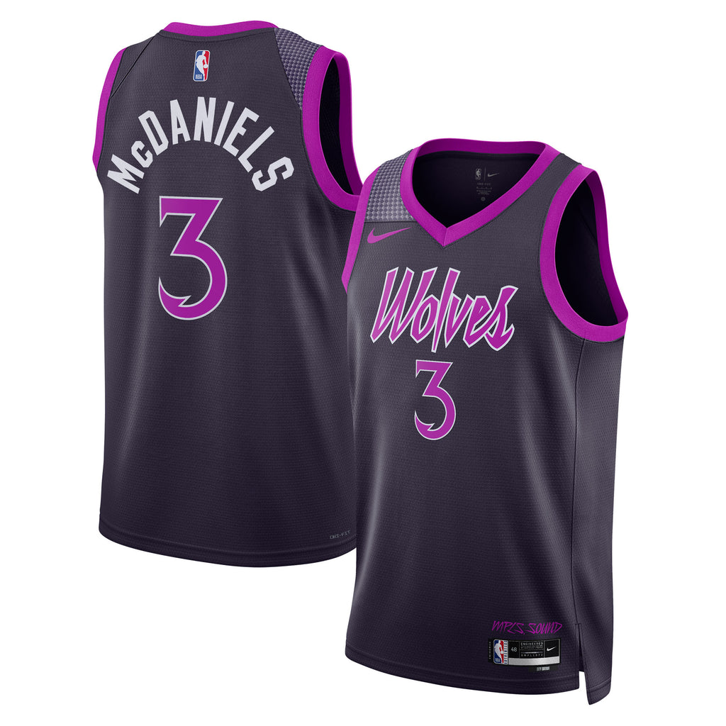 Unisex Jaden McDaniels Minnesota Timberwolves 2025/26 City Edition Swingman NBA Basketball Jersey - Black - view 1