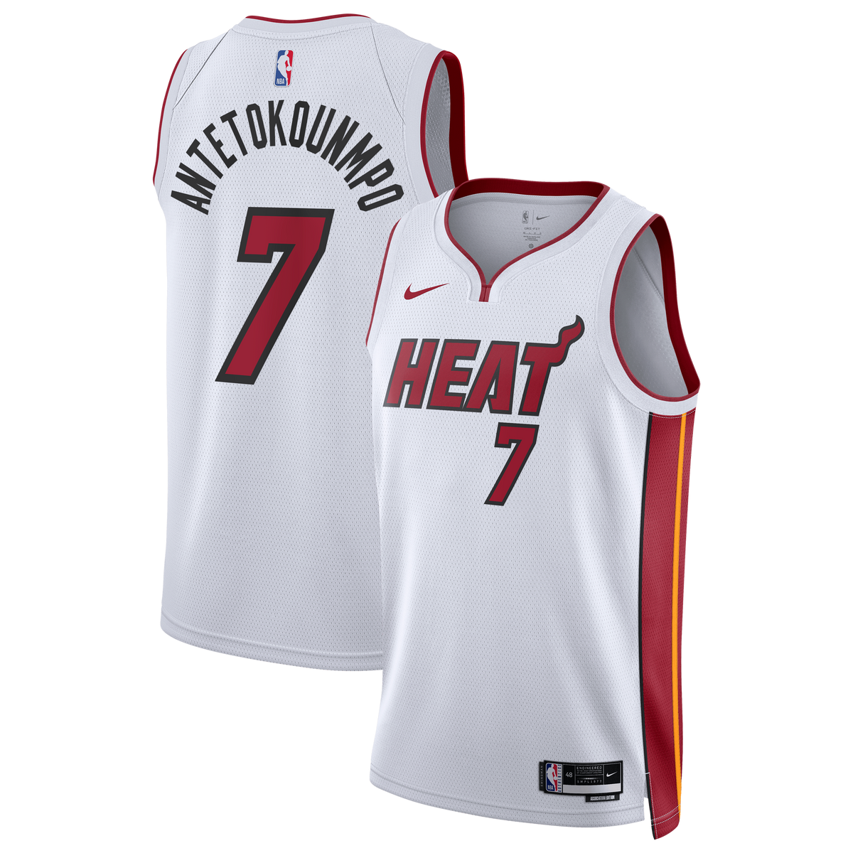 Unisex Giannis Antetokounmpo Miami Heat Association Edition Swingman NBA Basketball Jersey - White - view 2