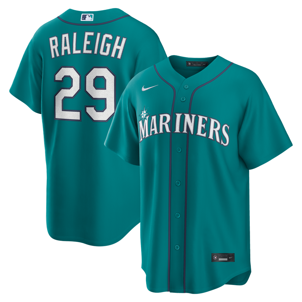 Men's Seattle Mariners Cal Raleigh Teal Alternate Replica MLB Baseball Jersey - view 1