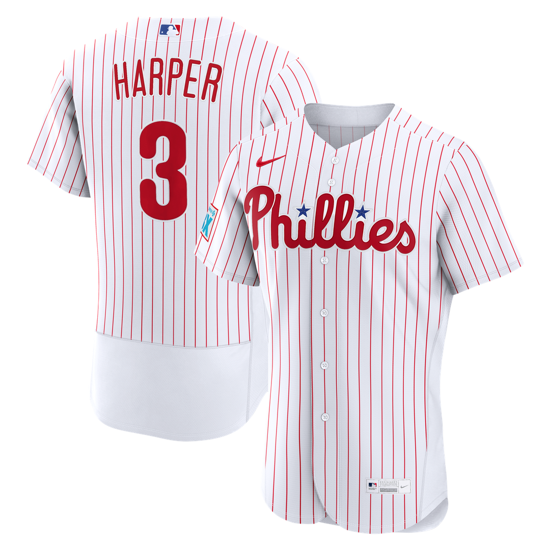 Men's Philadelphia Phillies Bryce Harper Cream Alternate Sponsor Patch MLB Baseball Jersey - view 7