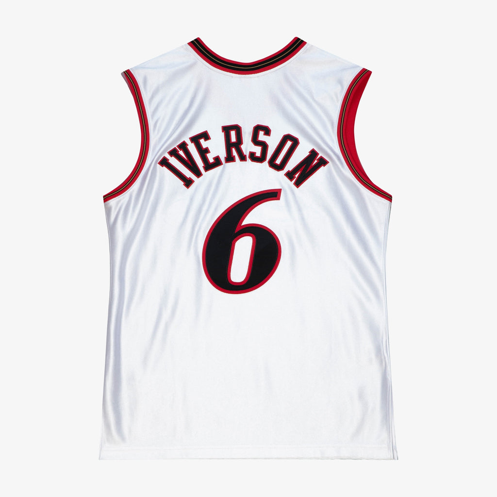 Men's Philadelphia 76ers Allen Iverson 2002 All-Star East NBA Basketball Jersey - White - view 4