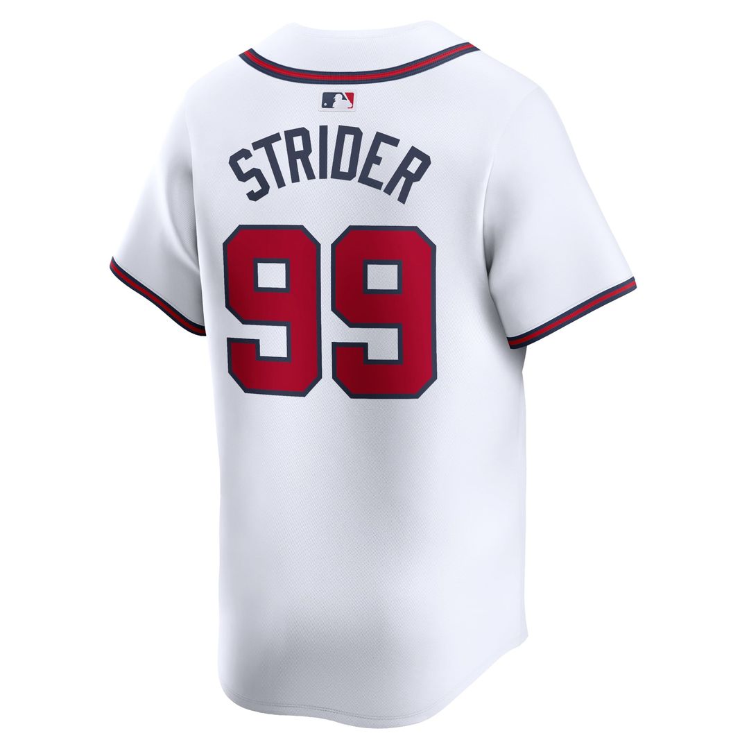Men's Atlanta Braves Spencer Strider White Home Limited MLB Baseball Jersey - view 3