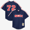 Men's Chicago White Sox Carlton Fisk Navy Batting Practice MLB Baseball Jersey - view 9
