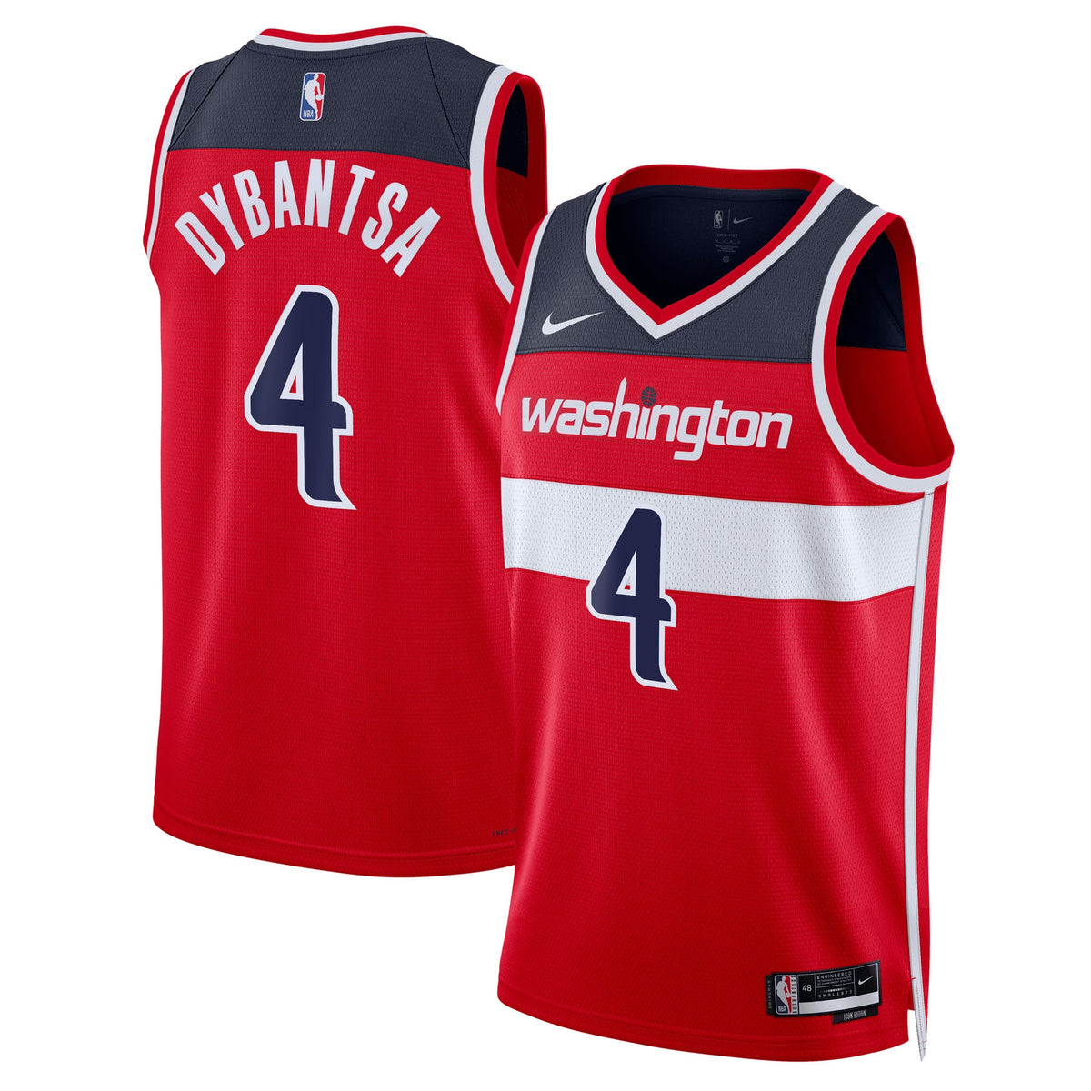Unisex AJ Dybantsa Washington Wizards Icon Swingman NBA Basketball Jersey - Red - view 1