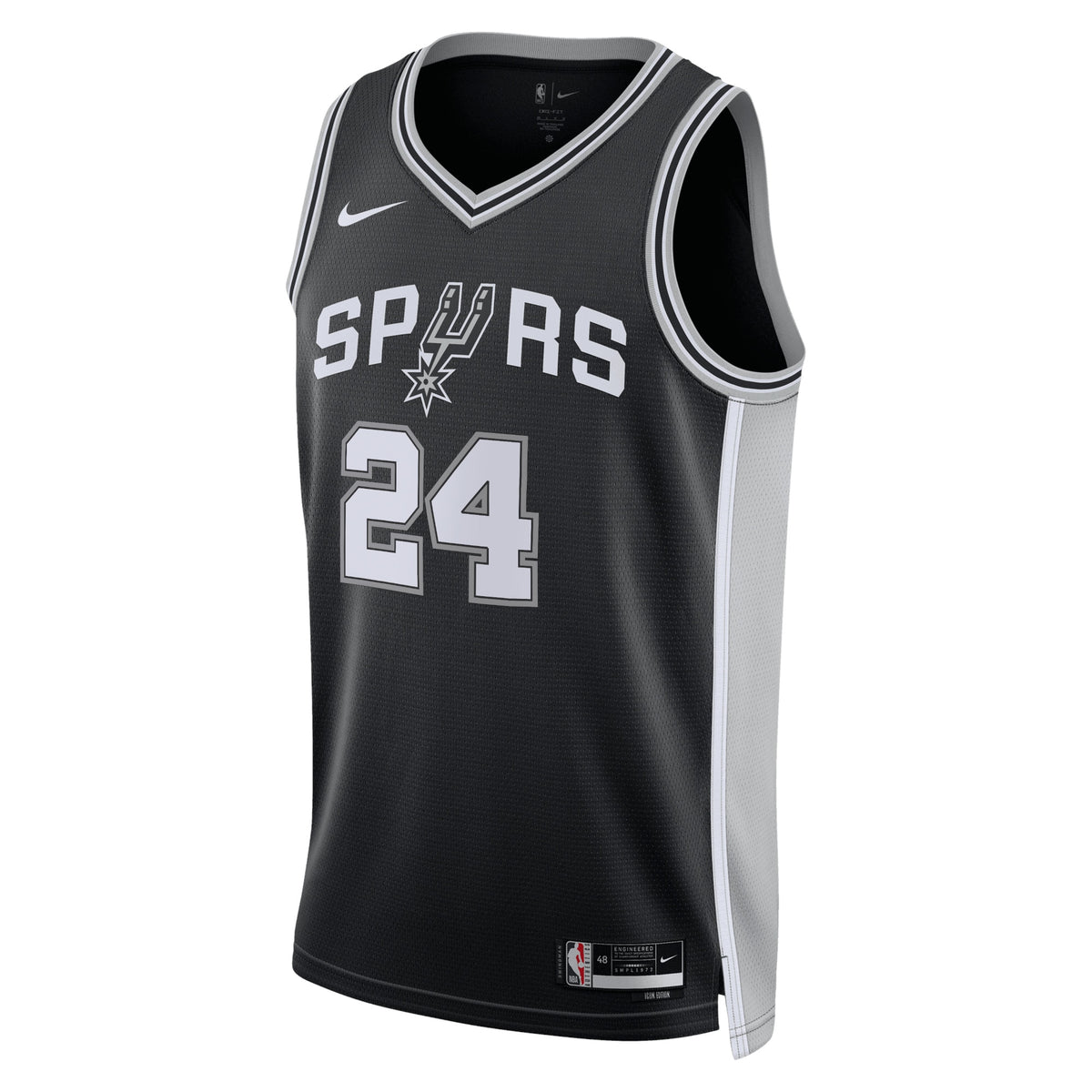 Unisex Devin Vassell San Antonio Spurs Icon Edition Swingman NBA Basketball Jersey - Black - view 2