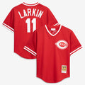 Men's Cincinnati Reds Barry Larkin Red Batting Practice MLB Baseball Jersey - view 1