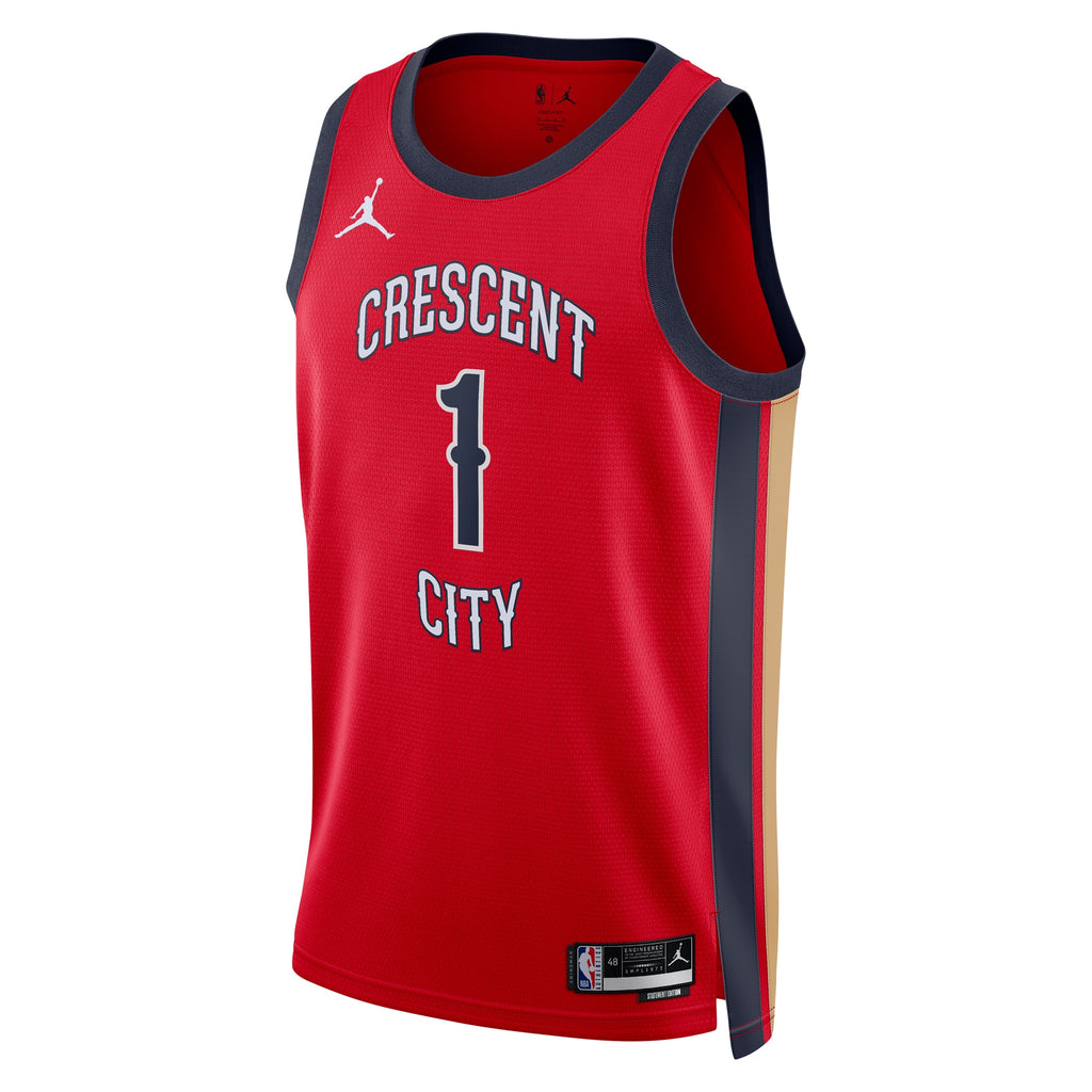 Unisex Zion Williamson New Orleans Pelicans Statement Edition Swingman NBA Basketball Jersey - Red - view 3