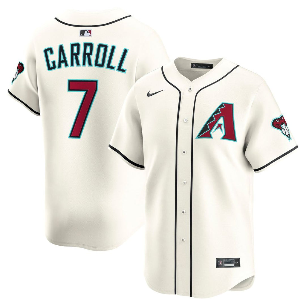 Men's Arizona Diamondbacks Corbin Carroll Cream Home Limited MLB Baseball Jersey - view 1