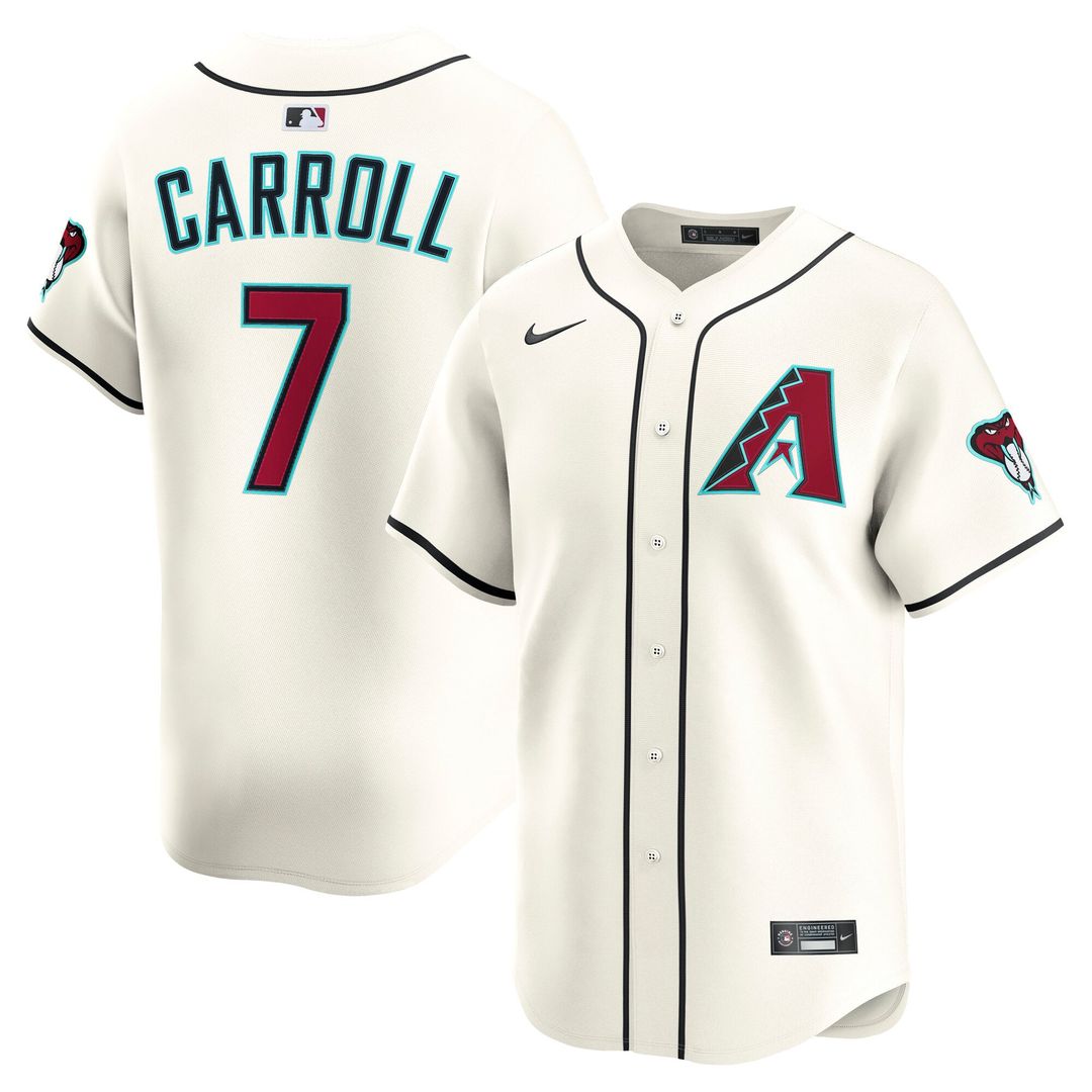 Men's Arizona Diamondbacks Corbin Carroll Cream Home Limited MLB Baseball Jersey - view 1