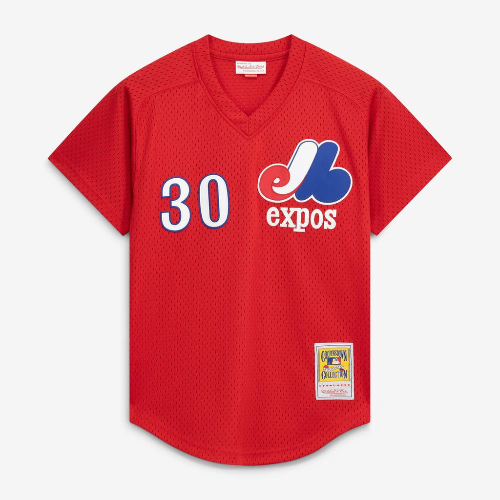 Men's Montreal Expos Tim Raines Scarlet Batting Practice MLB Baseball Jersey - view 2