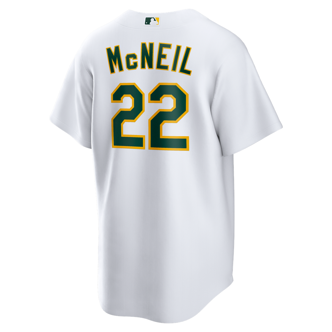 Men's Athletics Jeff McNeil White Home Replica MLB Baseball Jersey - view 3
