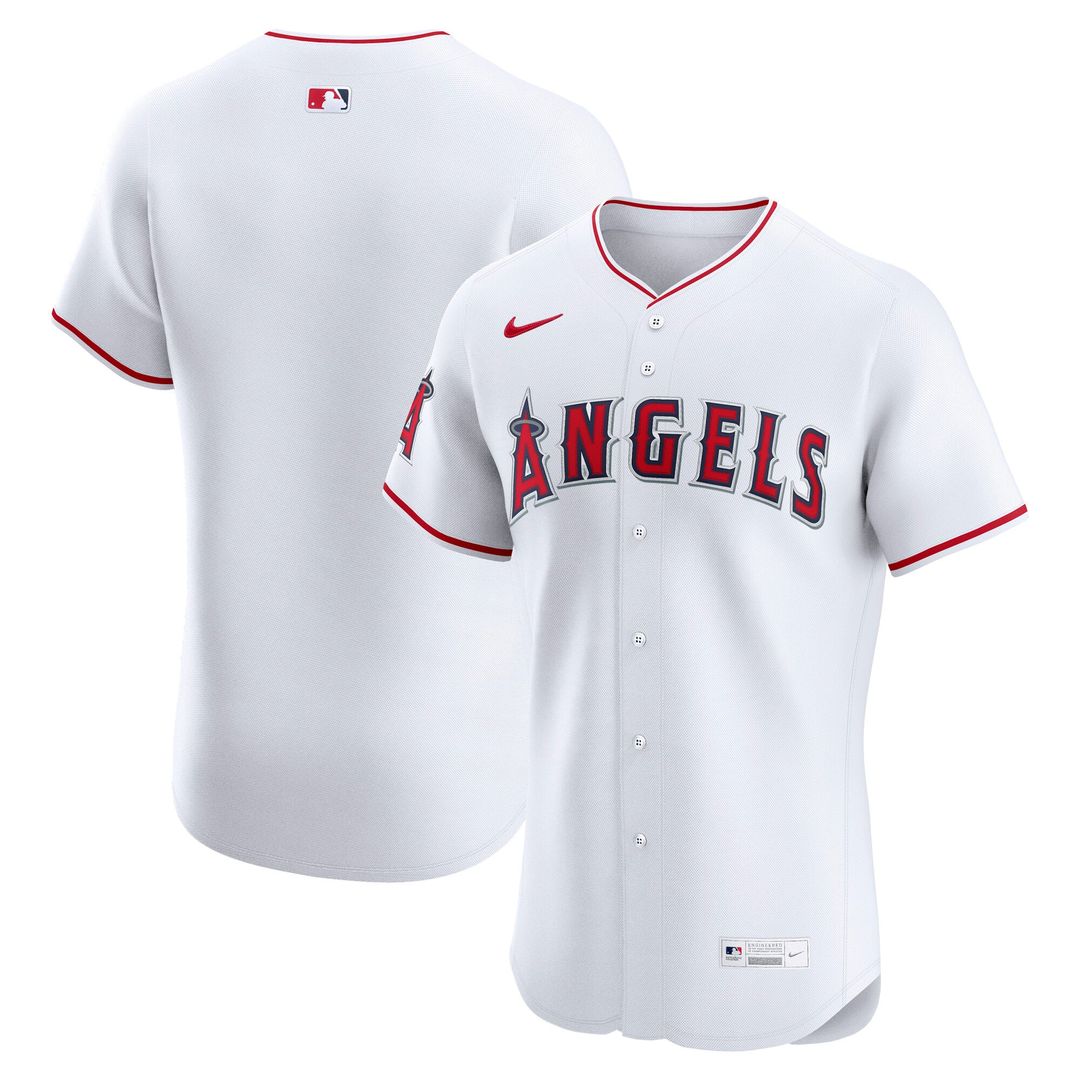 Men's Los Angeles Angels White Home Elite MLB Baseball Jersey - view 1