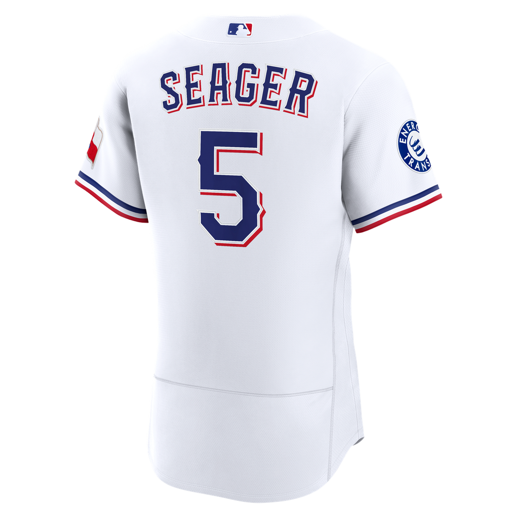 Men's Texas Rangers Corey Seager White Home Sponsor Patch MLB Baseball Jersey - view 3