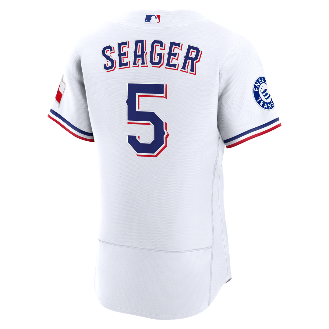Men's Texas Rangers Corey Seager White Home Sponsor Patch MLB Baseball Jersey - view 3