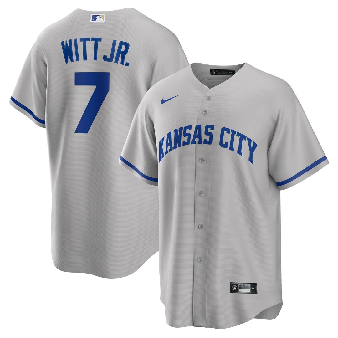 Men's Kansas City Royals Bobby Witt Jr. Rush Blue Alternate 2 Replica MLB Baseball Jersey - view 7