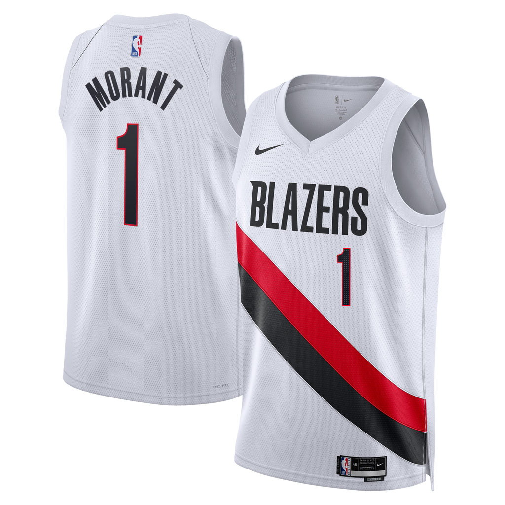 Unisex Ja Morant Portland Trail Blazers Replica Association Edition Swingman NBA Basketball Jersey - White - view 1