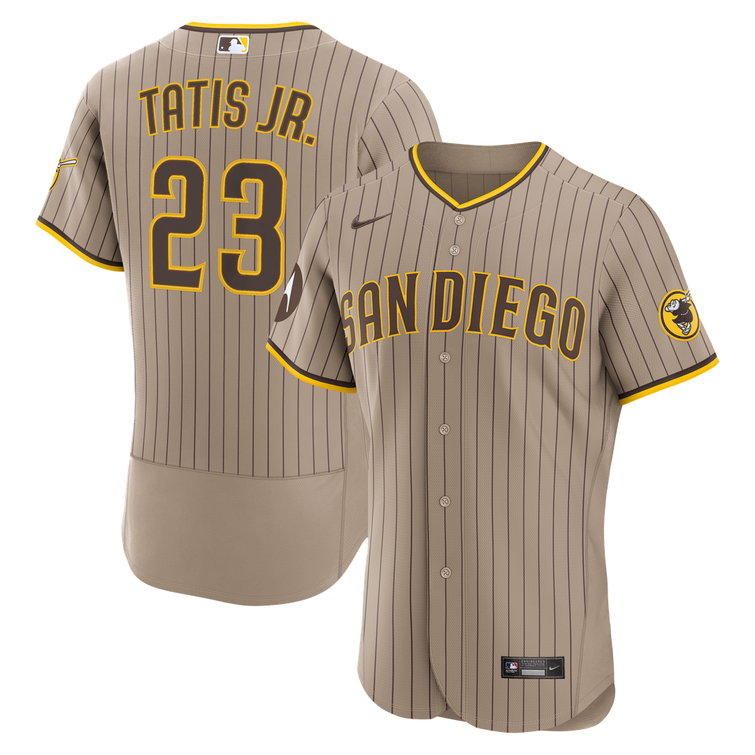 Men's San Diego Padres Fernando Tatis Jr. Sand Alternate Sponsor Patch MLB Baseball Jersey - view 4